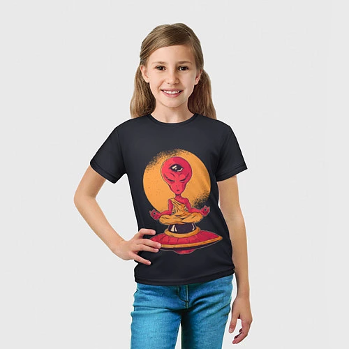 Детская футболка Пришелец-медитатор / 3D-принт – фото 5