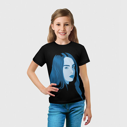 Детская футболка Billie Eilish: Blue Style / 3D-принт – фото 5