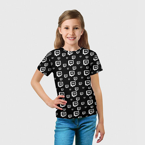 Детская футболка Twitch: Black Pattern / 3D-принт – фото 5