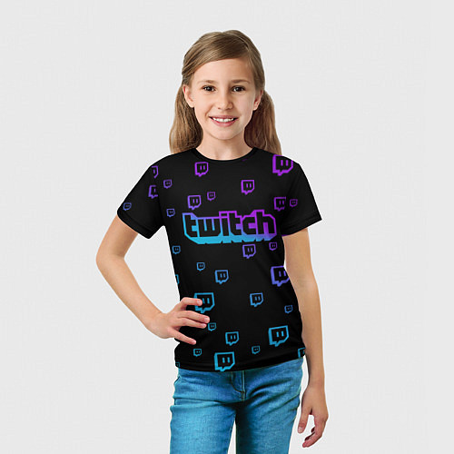 Детская футболка Twitch: Neon Style / 3D-принт – фото 5