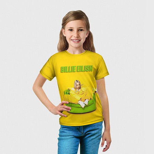 Детская футболка Billie Eilish: Yellow Mood / 3D-принт – фото 5