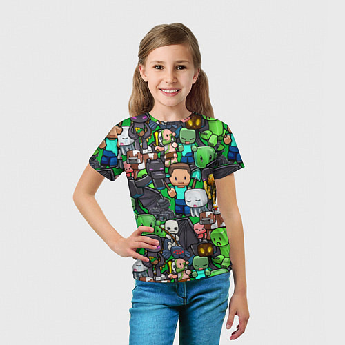 Детская футболка Жители Майнкрафт / 3D-принт – фото 5