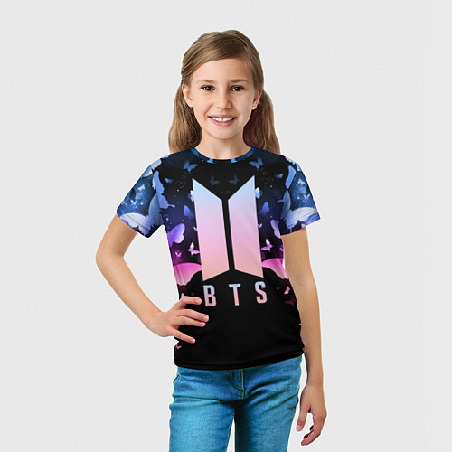 Детская футболка BTS: Black Butterflies / 3D-принт – фото 5
