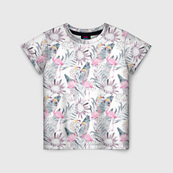 Детская футболка Тропические фламинго