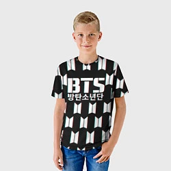 Футболка детская BTS: Black Pattern, цвет: 3D-принт — фото 2
