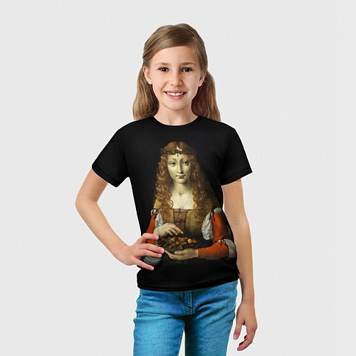 Детская футболка Девушка с вишнями / 3D-принт – фото 5