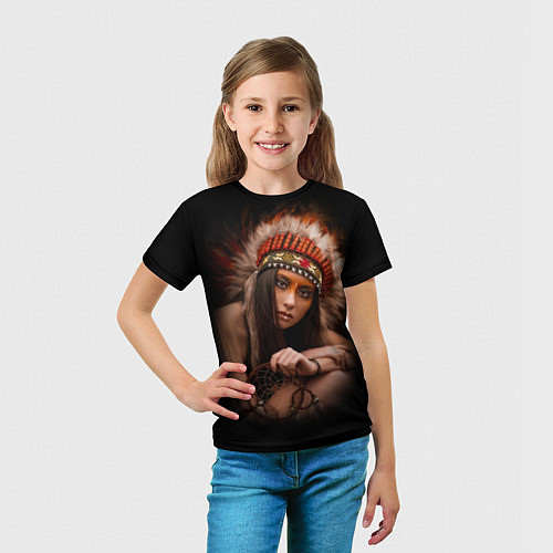 Детская футболка Индейская девушка / 3D-принт – фото 5