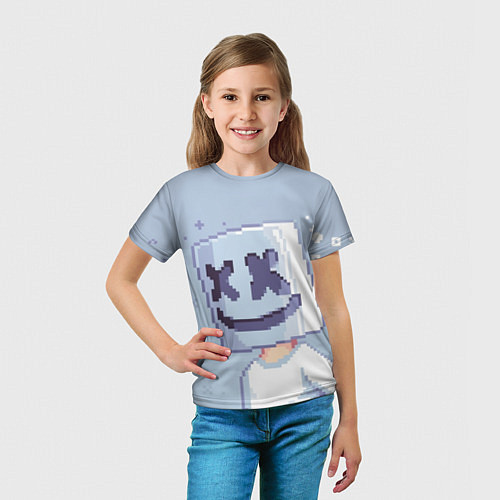 Детская футболка Marshmello Pixel / 3D-принт – фото 5