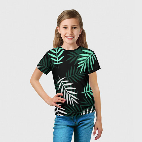 Детская футболка Листья пальмы / 3D-принт – фото 5
