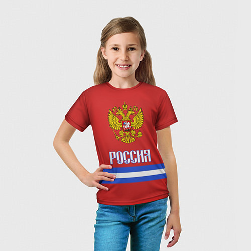 Детская футболка Хоккей: Россия / 3D-принт – фото 5