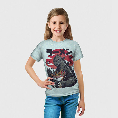 Детская футболка Blue Godzilla / 3D-принт – фото 5