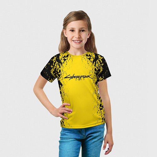 Детская футболка Cyberpunk 2077 Samurai logo / 3D-принт – фото 5