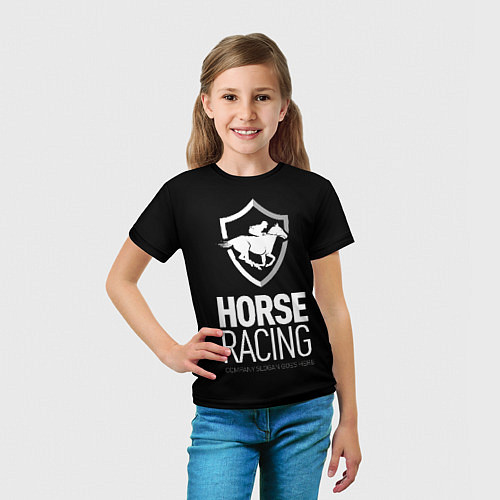 Детская футболка Horse racing / 3D-принт – фото 5