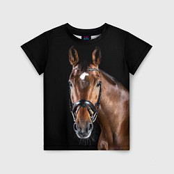 Футболка детская Гнедая красивая лошадь, цвет: 3D-принт