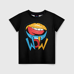 Футболка детская Wow - lips with tongue, цвет: 3D-принт