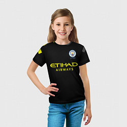 Футболка детская Manchester City away 19-20, цвет: 3D-принт — фото 2