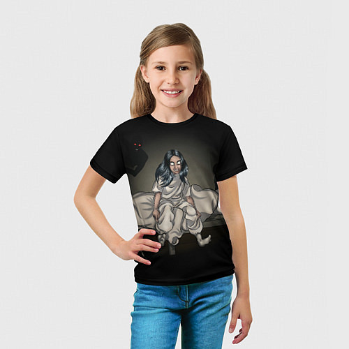 Детская футболка Billie Eilish: Fall Asleep / 3D-принт – фото 5