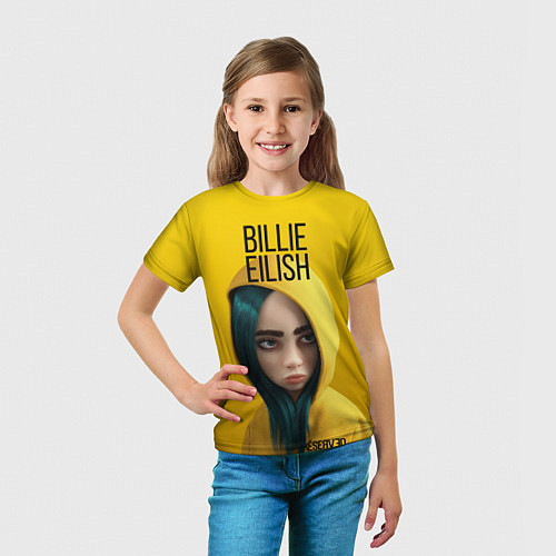 Детская футболка BILLIE EILISH: Yellow Girl / 3D-принт – фото 5
