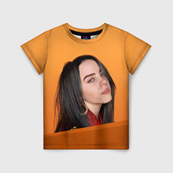 Футболка детская BILLIE EILISH: Orange Mood, цвет: 3D-принт