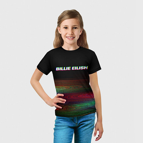 Детская футболка BILLIE EILISH: Black Glitch / 3D-принт – фото 5