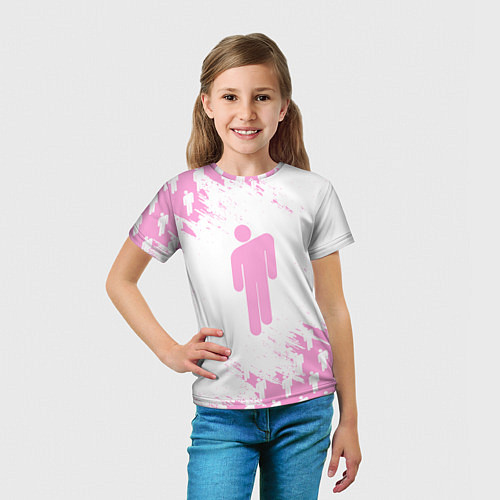 Детская футболка Billie Eilish: Pink Style / 3D-принт – фото 5