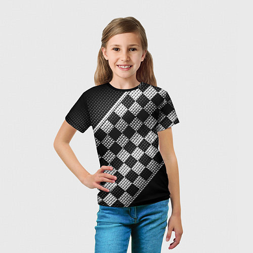Детская футболка Финишная лента в клетку / 3D-принт – фото 5