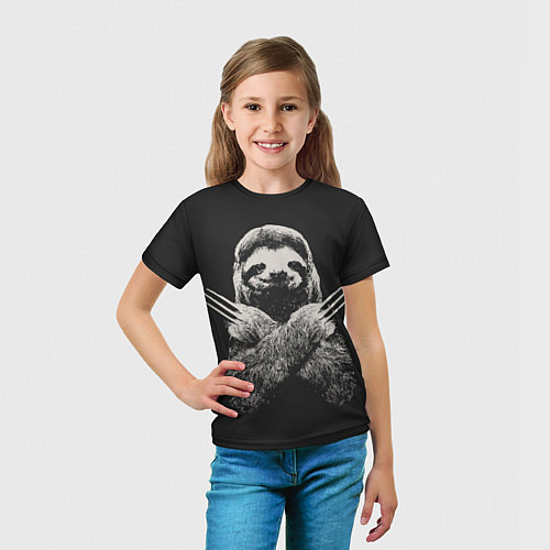 Детская футболка Ленивец росомаха / 3D-принт – фото 5