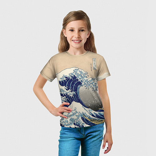 Детская футболка Kanagawa Wave Art / 3D-принт – фото 5