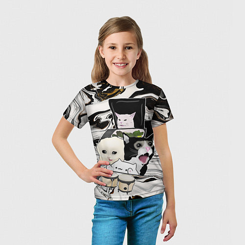 Детская футболка Woman yelling at cat / 3D-принт – фото 5
