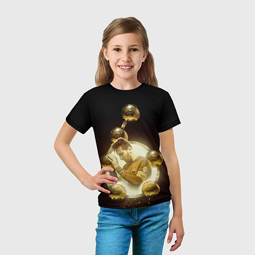 Детская футболка Месси шестикратный / 3D-принт – фото 5