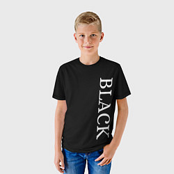Футболка детская Чёрная футболка с текстом, цвет: 3D-принт — фото 2