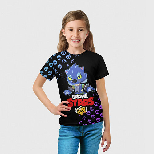 Детская футболка BRAWL STARS ОБОРОТЕНЬ LEON / 3D-принт – фото 5