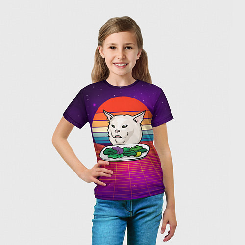 Детская футболка Woman yelling at a cat / 3D-принт – фото 5