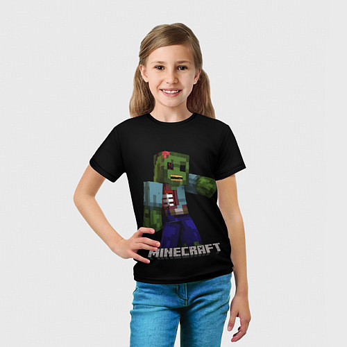 Детская футболка MINECRAFT ЗОМБИ / 3D-принт – фото 5