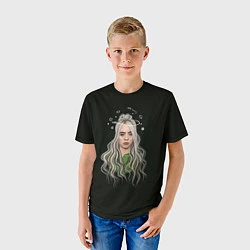 Футболка детская Billie Eilish Black Art, цвет: 3D-принт — фото 2