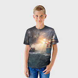 Футболка детская Морская битва, цвет: 3D-принт — фото 2
