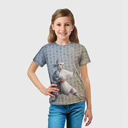 Футболка детская Karate cat, цвет: 3D-принт — фото 2