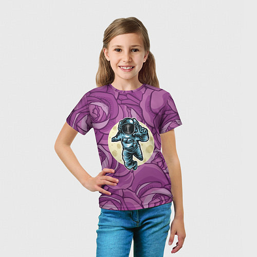 Детская футболка Космонавт в розах / 3D-принт – фото 5