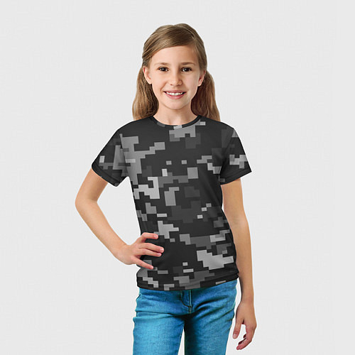 Детская футболка Пиксельный камуфляж / 3D-принт – фото 5