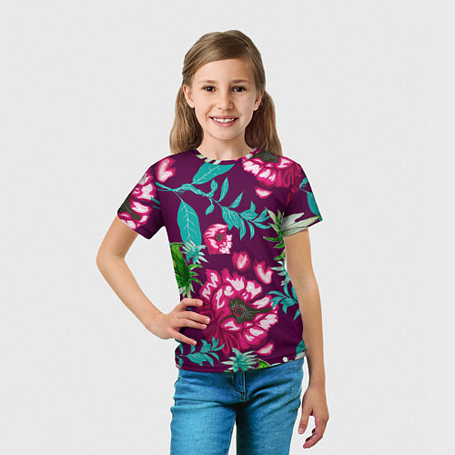 Детская футболка Цветы / 3D-принт – фото 5