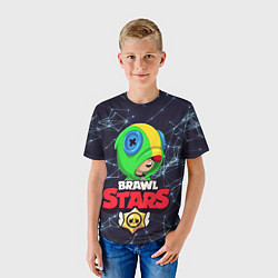 Футболка детская Brawl Stars - Leon, цвет: 3D-принт — фото 2