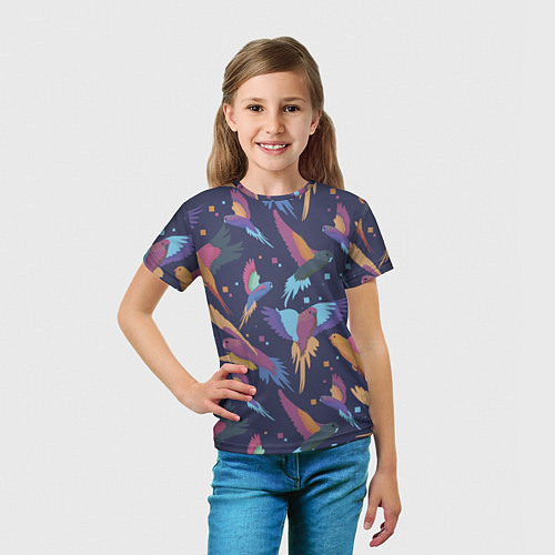 Детская футболка Райские попугаи / 3D-принт – фото 5
