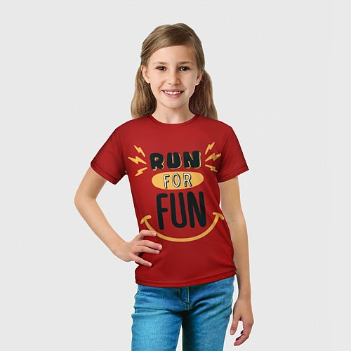 Детская футболка Бег для удовольствия / 3D-принт – фото 5