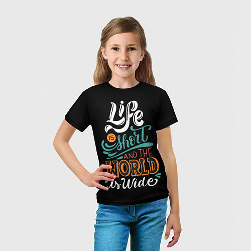 Детская футболка Жизнь коротка, а мир безумен / 3D-принт – фото 5