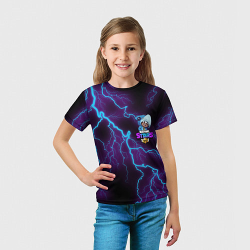 Детская футболка Brawl Stars LEON SHARK / 3D-принт – фото 5