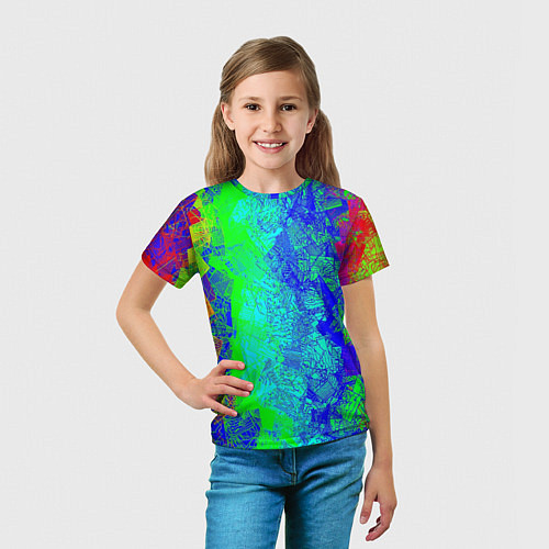 Детская футболка Красочная текстура / 3D-принт – фото 5
