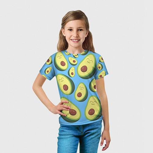 Детская футболка Авокадо паттерн / 3D-принт – фото 5