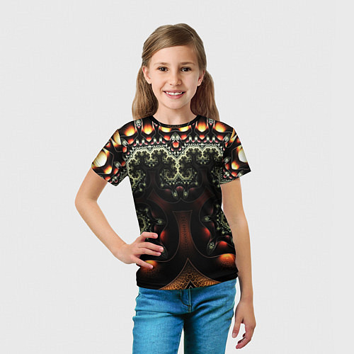 Детская футболка ФРАКТАЛЬНЫЙ ОПТИЧЕСКИЙ УЗОР / 3D-принт – фото 5