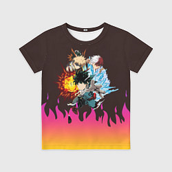 Футболка детская MY HERO ACADEMIA разноцветное пламя, цвет: 3D-принт