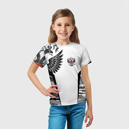Детская футболка Камуфляж Россия / 3D-принт – фото 5